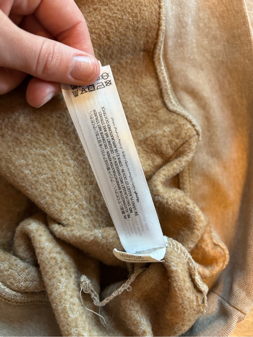 Ariat Women’s Sz XL REAL Hoodie Long Sleeve Logo Pullover Lined Western Tan - Picture 8 of 11